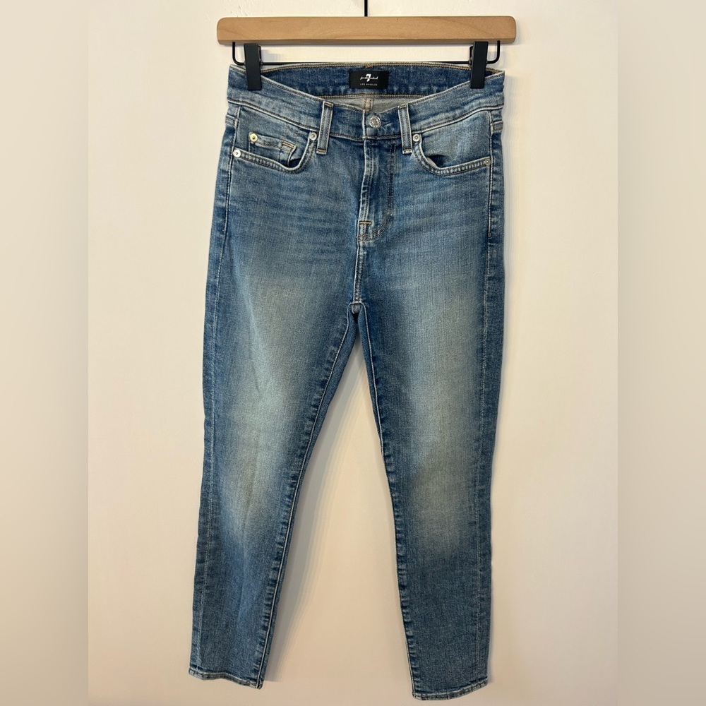 7 For All Mankind Women’s Ankle Skinny Jeans in Sloane Vintage Wash, Size 26 - Picture 2 of 13